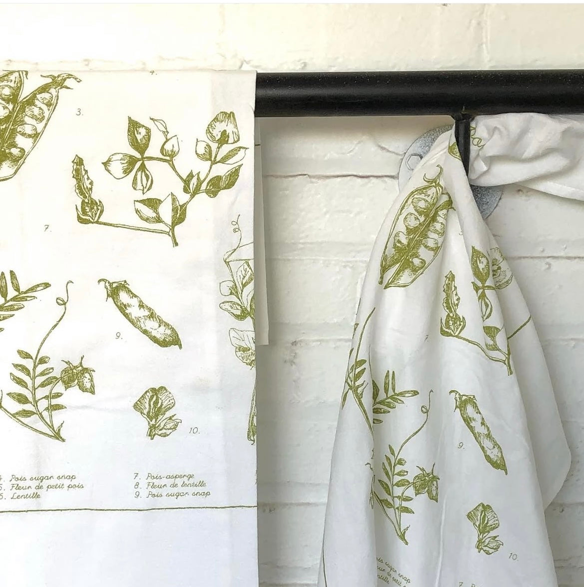 Linge à vaisselle en coton sac de farine . Les Pois