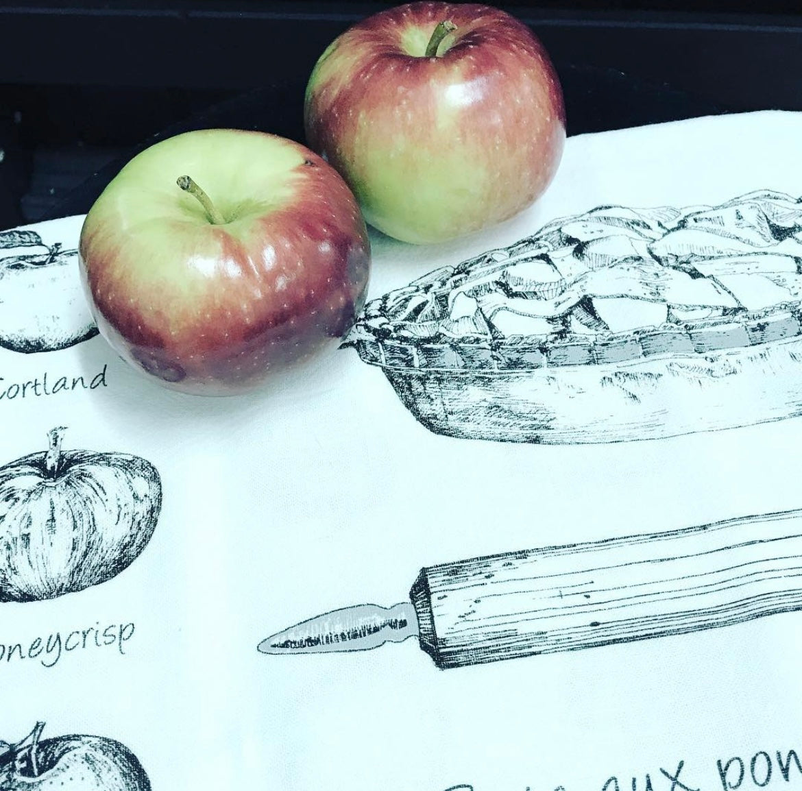 Linge à vaisselle en coton sac de farine - Tarte aux pommes