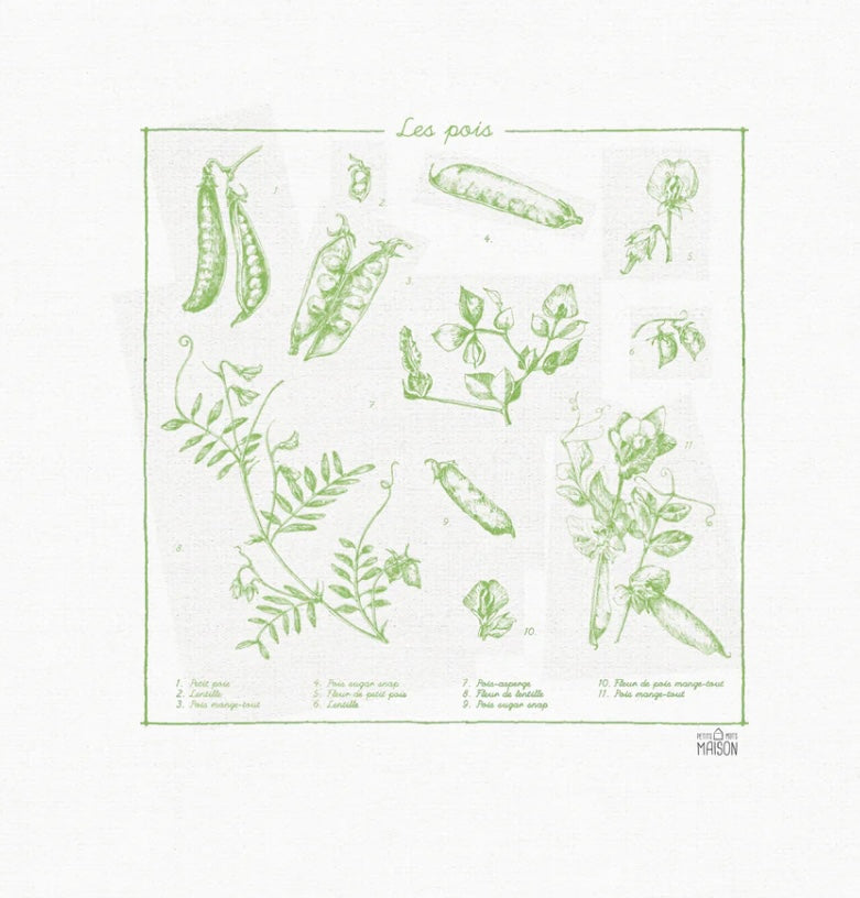 Linge à vaisselle en coton sac de farine . Les Pois