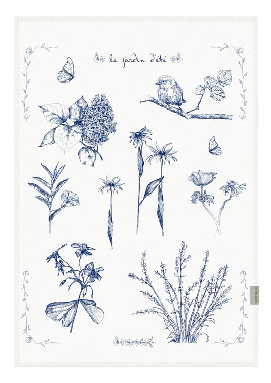 Linge à vaisselle en lin , Jardin d’été